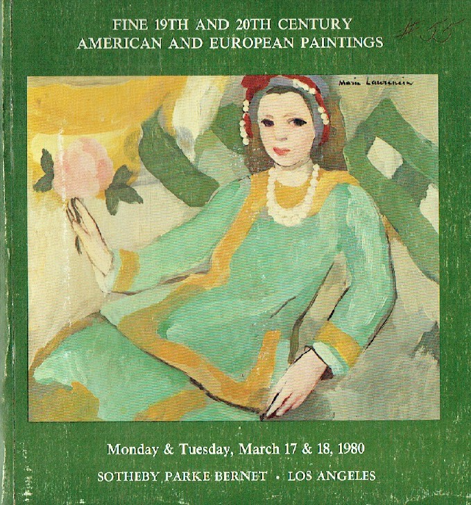 Sothebys March 1980 Fine 19th & 20th Century American & European Paintings