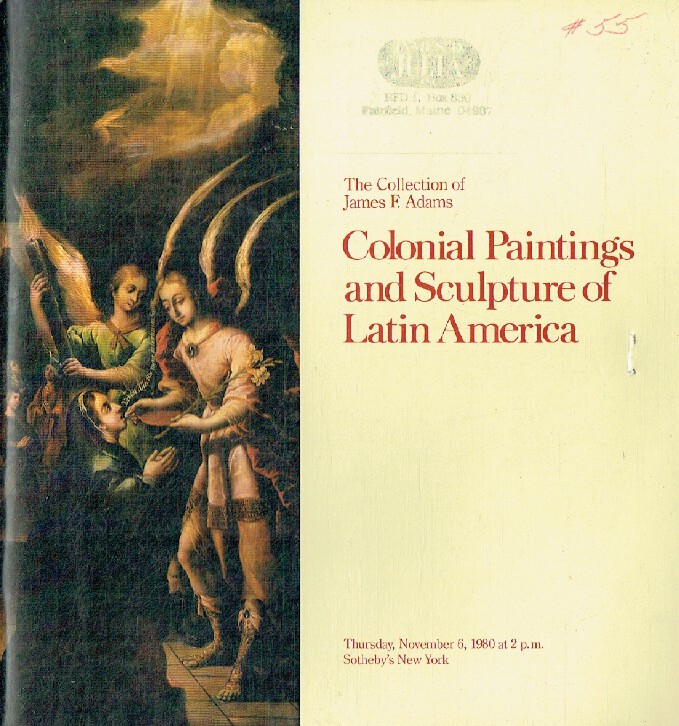Sothebys November 1980 Collection of James F. Adams Colonial Paintings & Sculptu