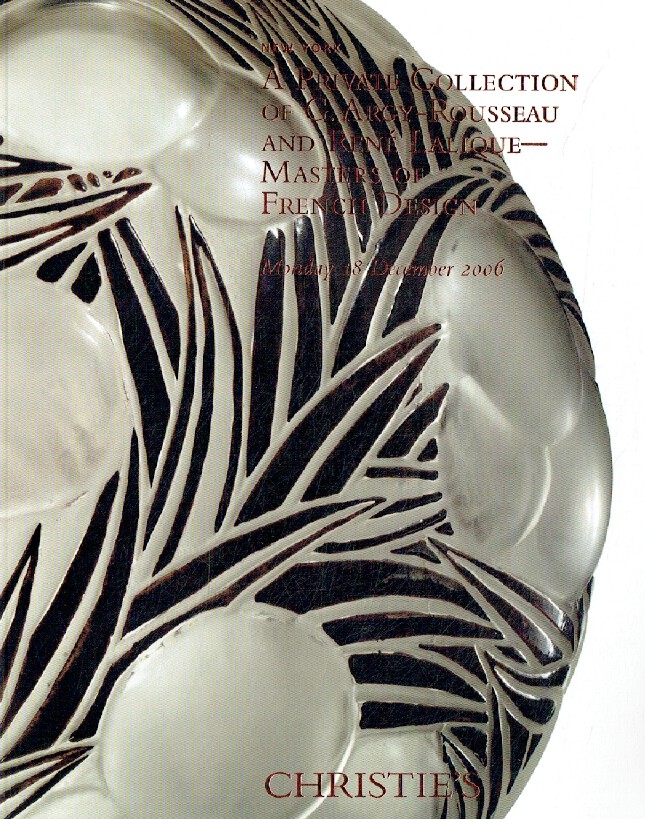 Christies December 2006 Private Collection G. Argy-Rousseau & Rene Lalique - Mas