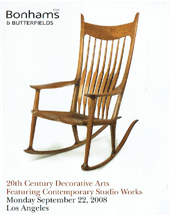 Bonhams & Butterfield September 2008 20th Century Decorative Arts featuring Cont