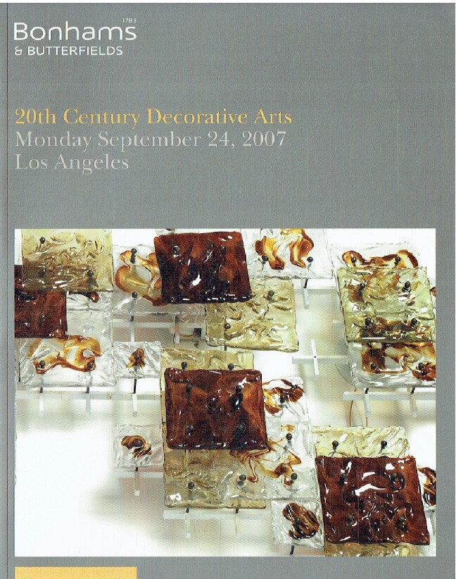 Bonhams & Butterfield September 2007 20th Century Decorative Arts