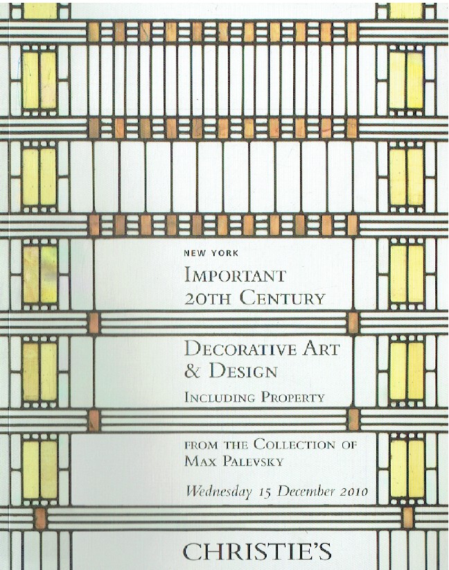 Christies December 2010 Important 20th Century Decorative Art & Design Coll. Max