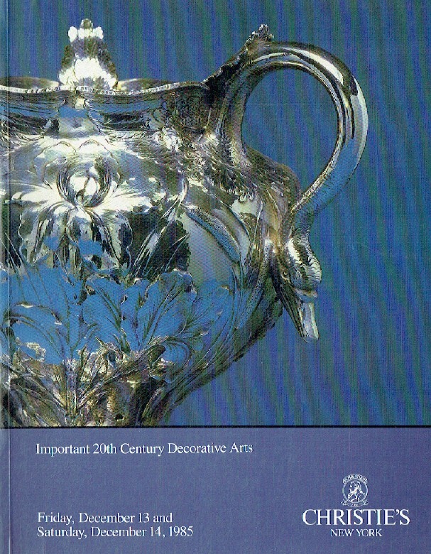 Christies December 1985 Important 20th Century Decorative Arts