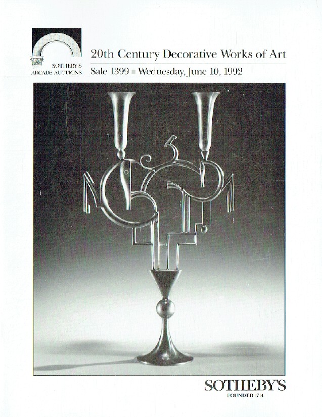 Sothebys June 1992 20th Century Decorative Works of Art