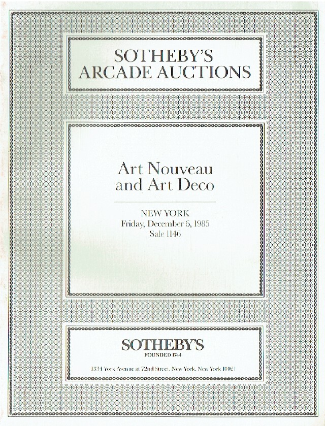 Sothebys December 1985 Art Nouveau & Art Deco