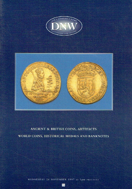 DNW November 1997 Ancient, Artefacts, World Coins, Historical Medals & Banknotes