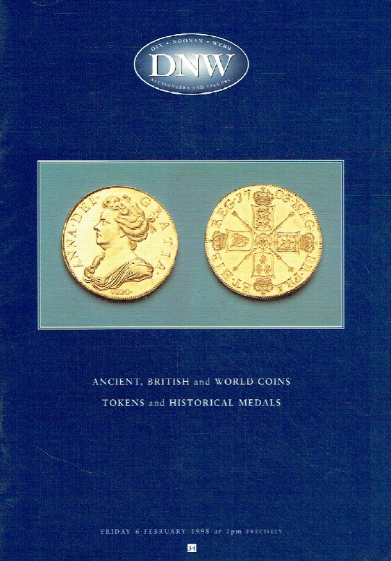 DNW February 1998 Ancient British & World Coins, Tokens & Historical Medals