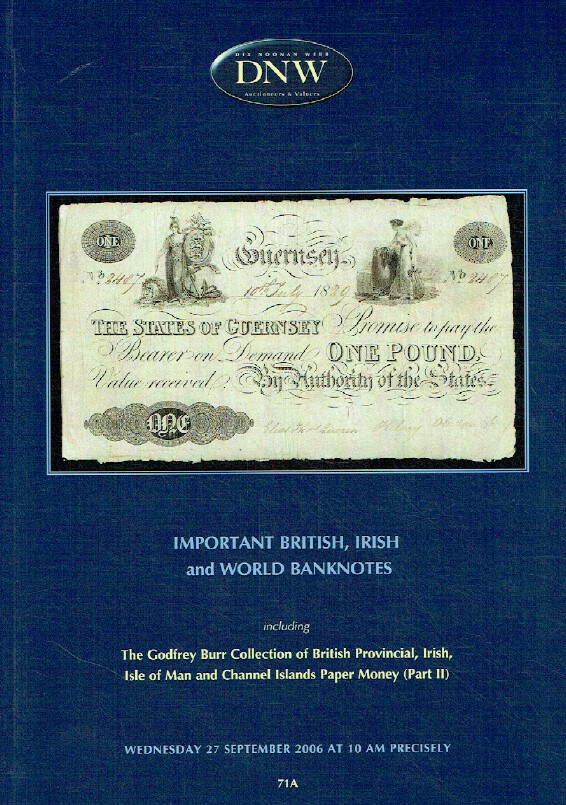 DNW September 2006 Important British, Irish & World Banknotes