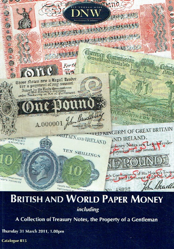 DNW March 2011 British & World Paper Money inc. Treasury Notes Collection