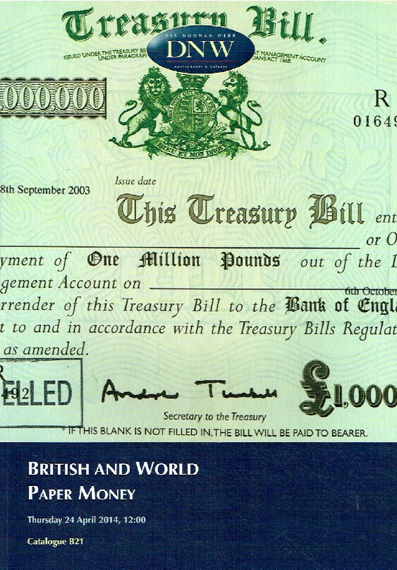 DNW April 2014 British & World Paper Money - Click Image to Close