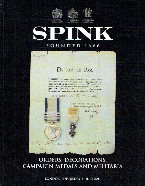 Spink July 2011 Orders, Decorations, Campaign Medals & Militaria - Click Image to Close