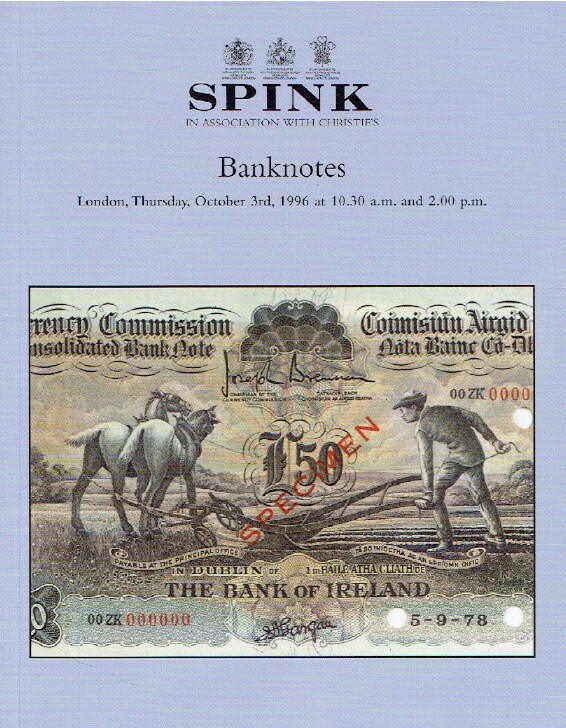 Spink October 1996 Banknotes