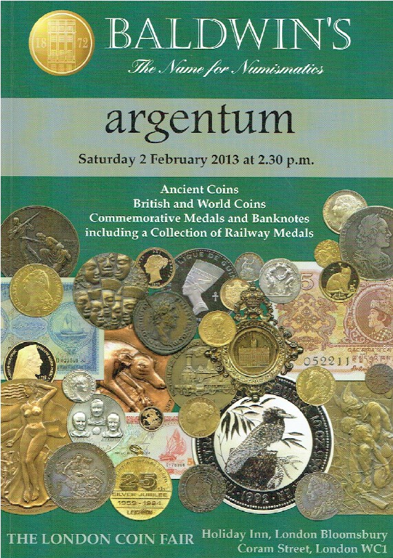 Baldwins February 2013 Ancient & World Coins, Commemorative Medals & Banknotes - Click Image to Close