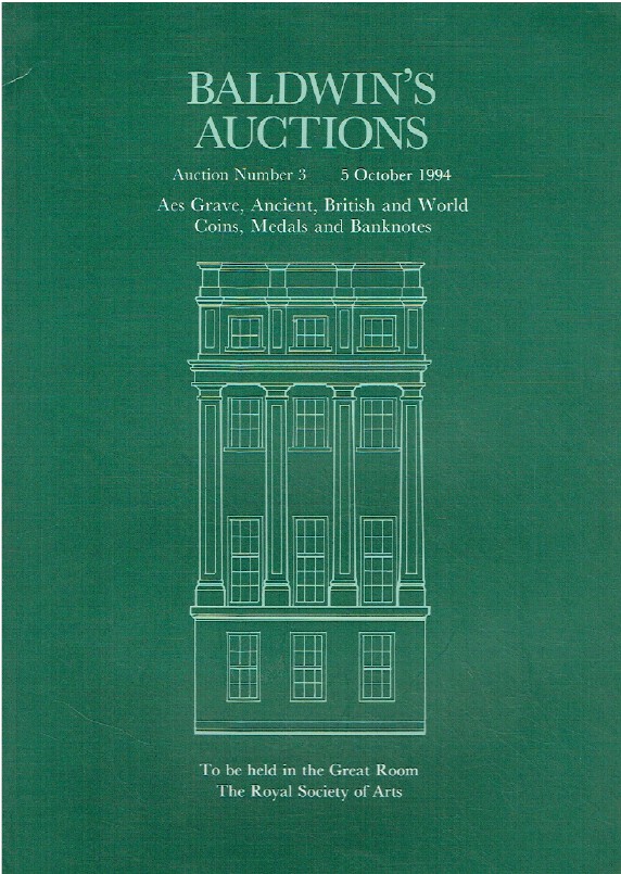 Baldwins October 1994 Ase Grave, Ancient & World Coins, Medals & Banknotes