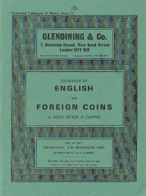 Glendinings November 1982 English & Foreign Coins