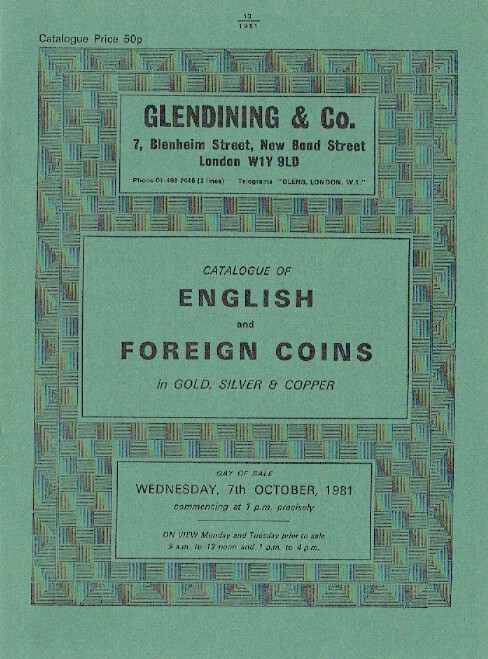 Glendinings October 1981 English & Foreign Coins
