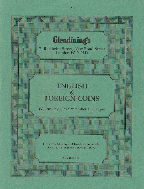 Glendinings September 1986 English & Foreign Coins