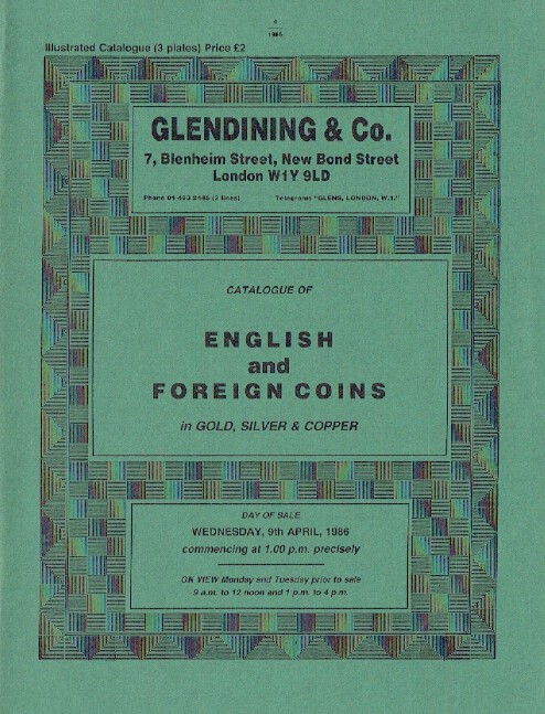 Glendinings April 1986 English & Foreign Coins