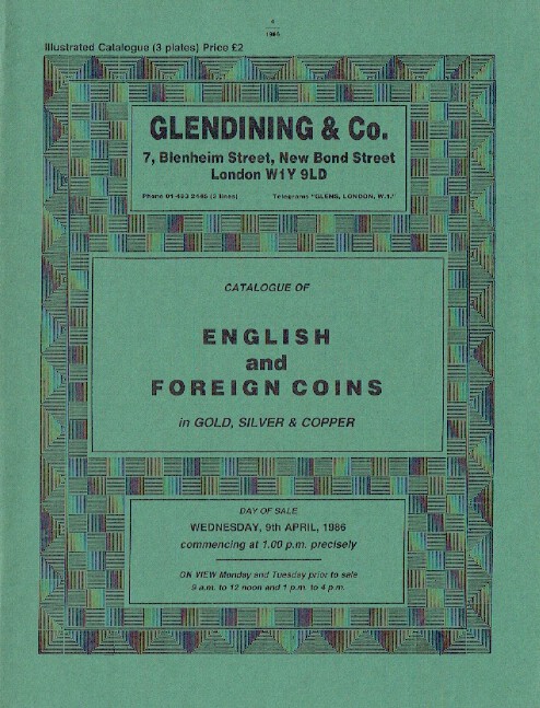 Glendinings April 1986 English & Foreign Coins