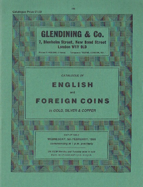 Glendinings February 1986 English & Foreign Coins