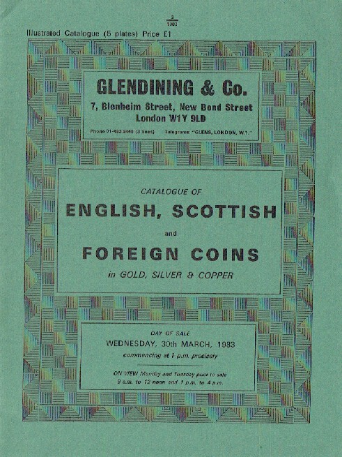 Glendinings March 1983 English, Scottish & Foreign Coins