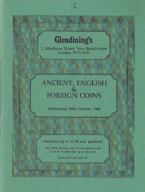 Glendinings October 1986 Ancient English & Foreign Coins