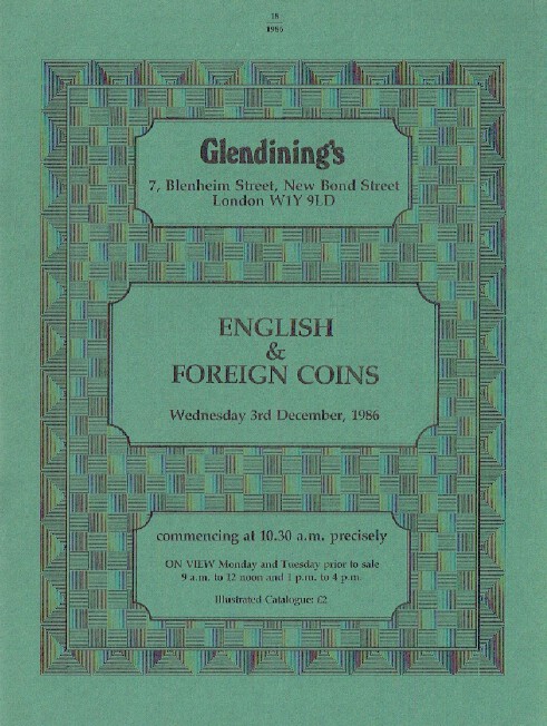Glendinings December 1986 Ancient English & Foreign Coins