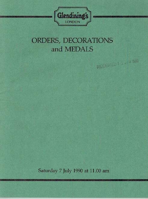 Glendinings July 1990 Orders, Decorations & Medals