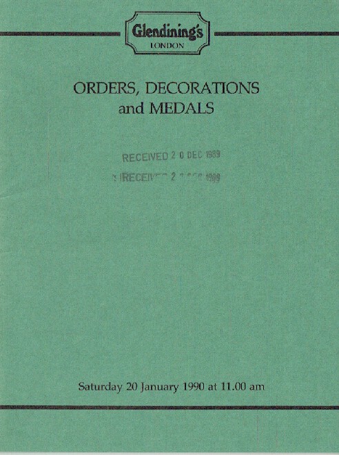 Glendinings January 1990 Orders, Decorations & Medals