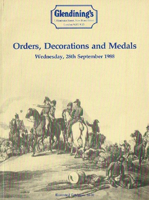 Glendinings September 1988 Orders, Decorations & Medals