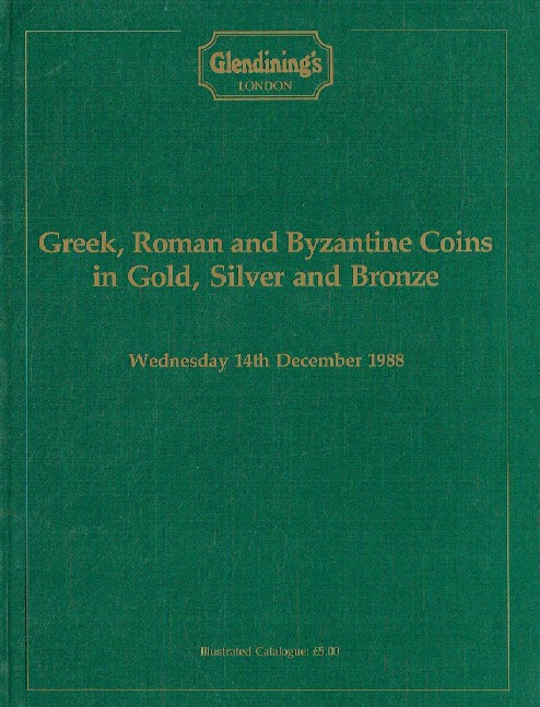 Glendinings December 1988 Greek, Roman & Byzantine Coins - Gold, Silver & Bronze