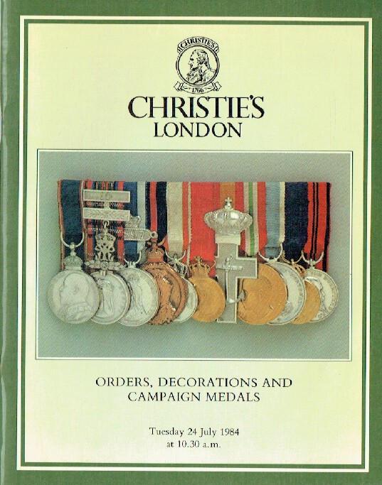 Christies July 1984 Orders, Decorations & Campaign Medals