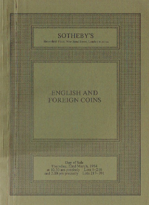 Sothebys March 1984 English & Foreign Coins