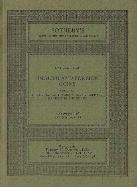 Sothebys December 1983 English & Foreign Coins