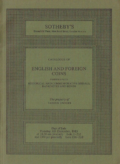 Sothebys December 1983 English & Foreign Coins