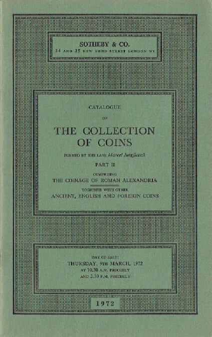 Sothebys March 1972 Collection of Coins - Part II - Roman Alexandria