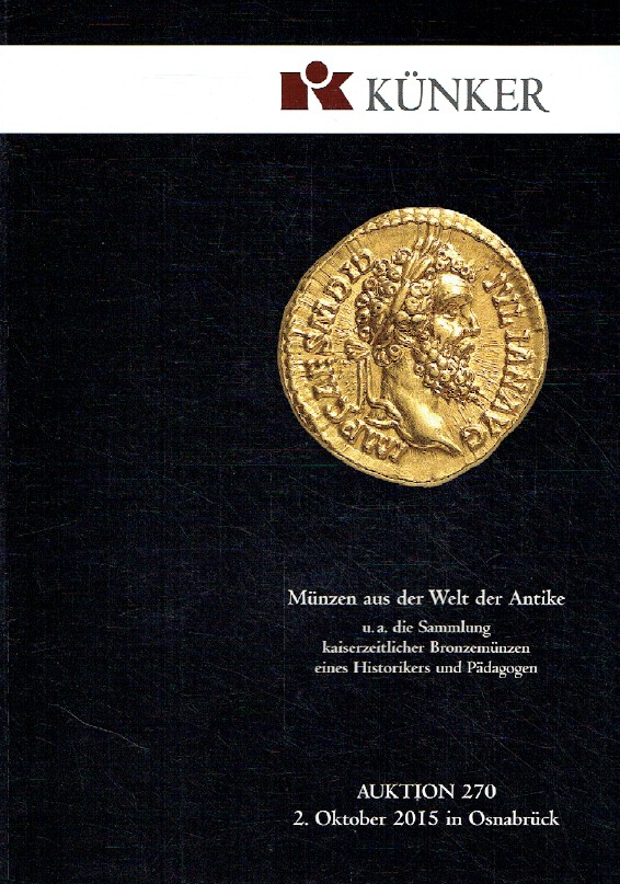 Kunker October 2015 Coins from the World Kaiserzeitlicher Collection