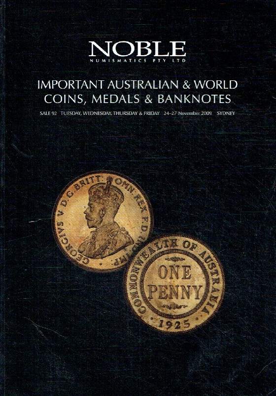 Noble November 2009 Important Australian & World Coins, Medals & Banknotes