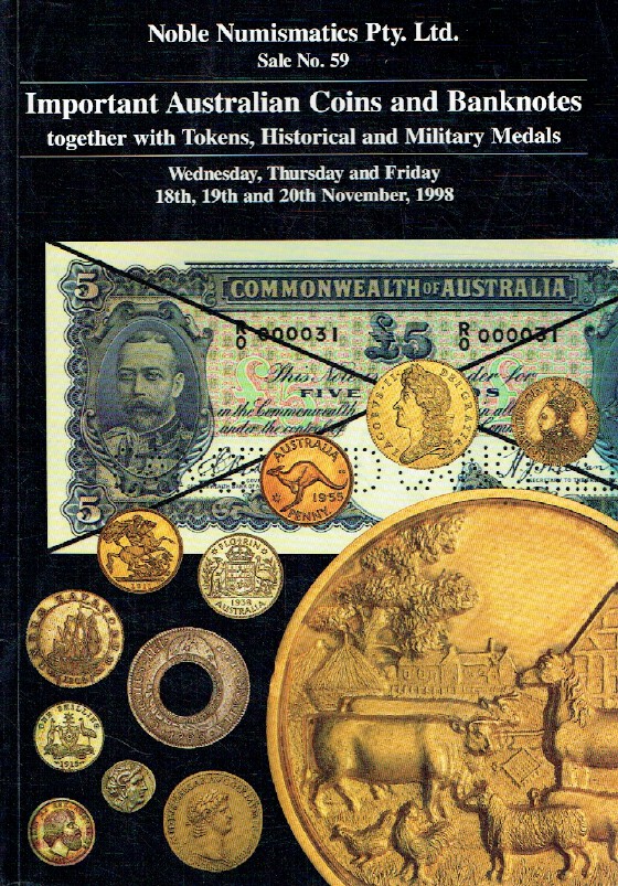 Noble November 1998 Australian Coins & Banknotes- Tokens & Military Medals