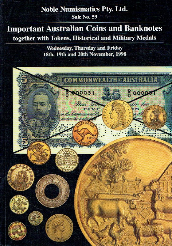 Noble November 1998 Australian Coins & Banknotes- Tokens & Military Medals