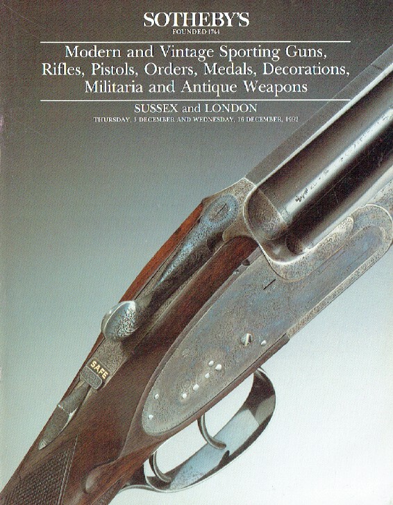Sothebys December 1992 Modern & Vintage Sporting Guns, Rifles & Antique Weapons