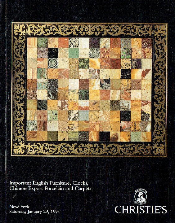 Christies January 1994 English Furniture, Clocks, Chinese Porcelain & Carpets