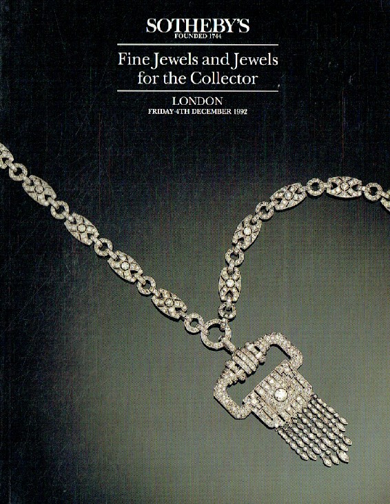 Sothebys December 1992 Fine Jewels & Jewels for the Collector