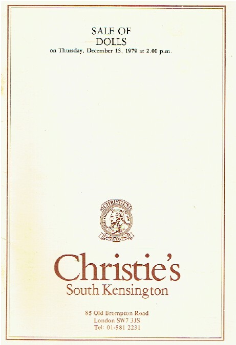 Christies December 1979 Sale of Dolls