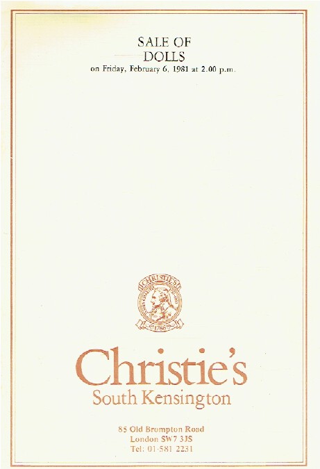Christies February 1981 Sale of Dolls