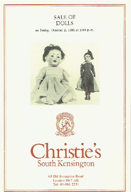 Christies October 1981 Sale of Dolls
