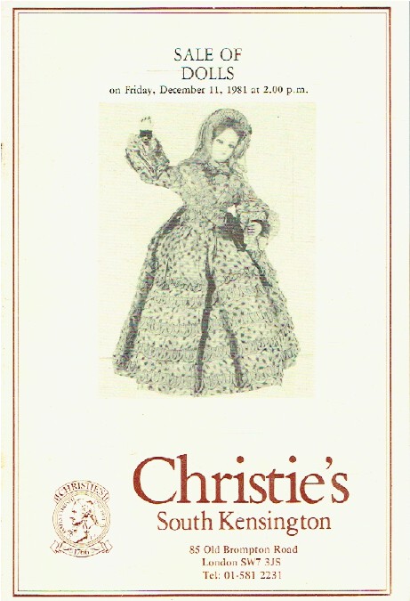 Christies December 1981 Sale of Dolls