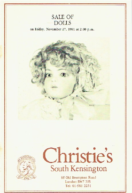 Christies November 1981 Sale of Dolls