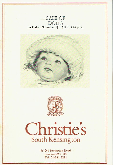 Christies November 1981 Sale of Dolls - Click Image to Close