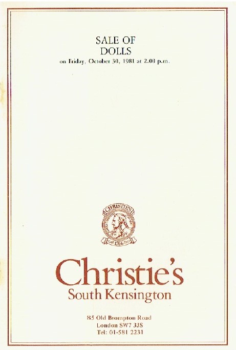 Christies October 1981 Sale of Dolls - Click Image to Close